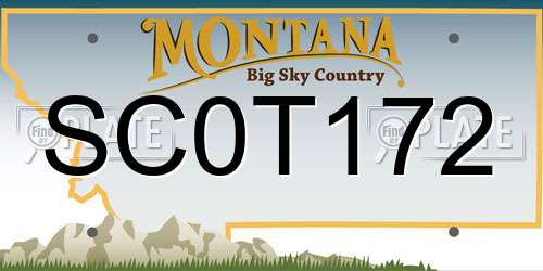 SC0T172 Montana License Plate