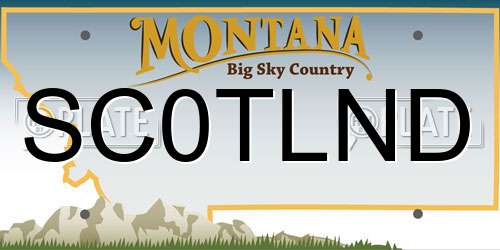SC0TLND Montana License Plate