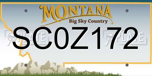 SC0Z172 Montana License Plate