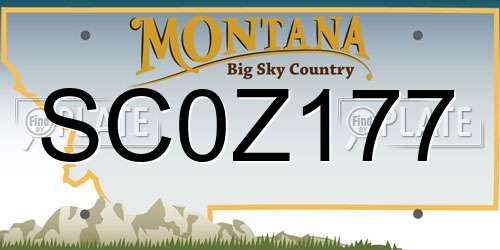 SC0Z177 Montana License Plate