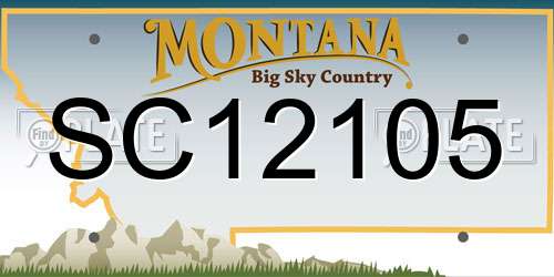 SC12105 Montana License Plate