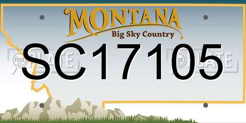 SC17105 Montana License Plate