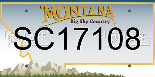 SC17108 Montana License Plate