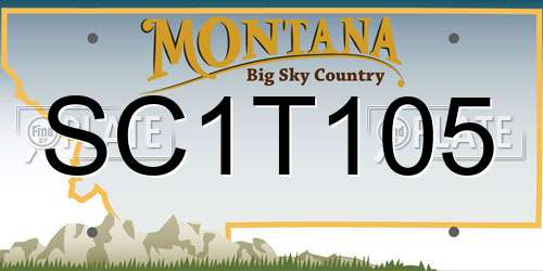 SC1T105 Montana License Plate