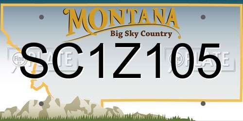 SC1Z105 Montana License Plate
