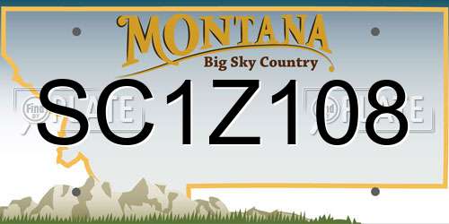 SC1Z108 Montana License Plate