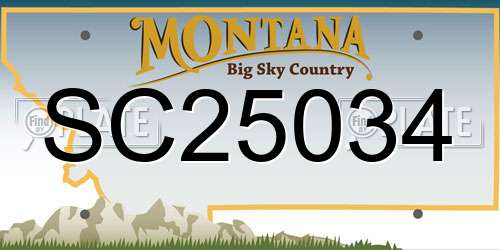 SC25034 Montana License Plate