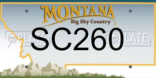 SC260 Montana License Plate