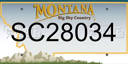 SC28034 Montana License Plate