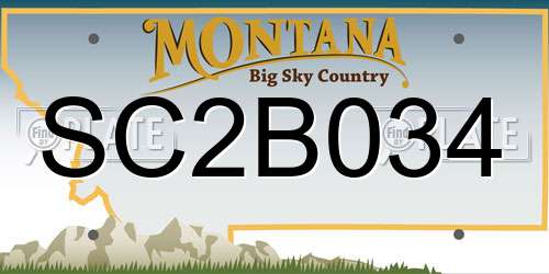 SC2B034 Montana License Plate