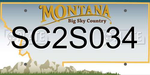 SC2S034 Montana License Plate