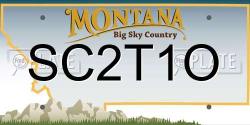 SC2T1O Montana License Plate