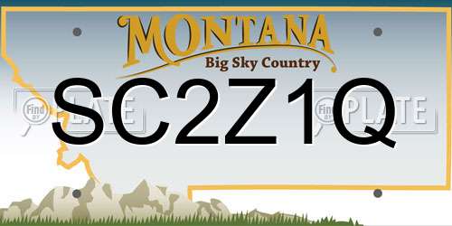 SC2Z1Q Montana License Plate