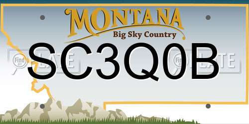 SC3Q0B Montana License Plate
