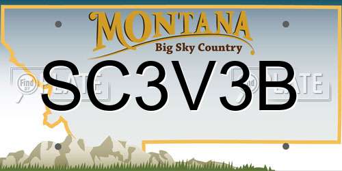 SC3V3B Montana License Plate