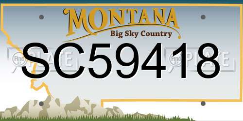 SC59418 Montana License Plate