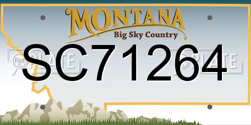 SC71264 Montana License Plate