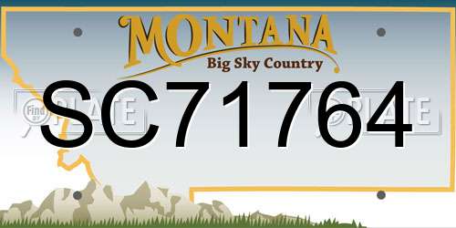 SC71764 Montana License Plate