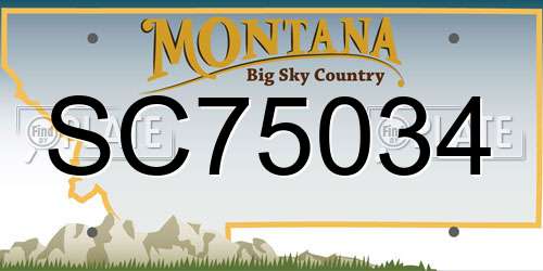 SC75034 Montana License Plate
