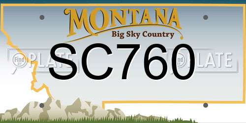 SC760 Montana License Plate