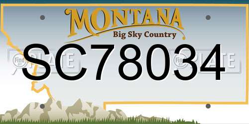 SC78034 Montana License Plate