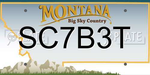 SC7B3T Montana License Plate