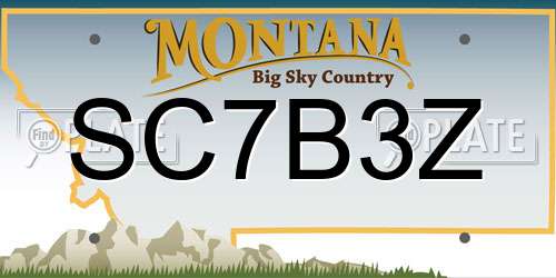 SC7B3Z Montana License Plate