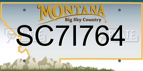 SC7I764 Montana License Plate
