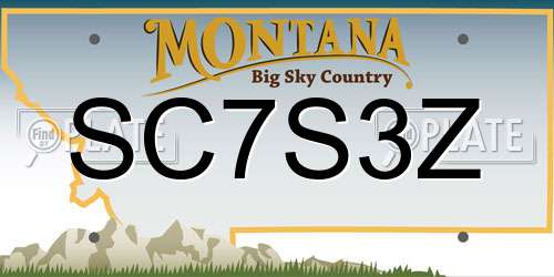 SC7S3Z Montana License Plate