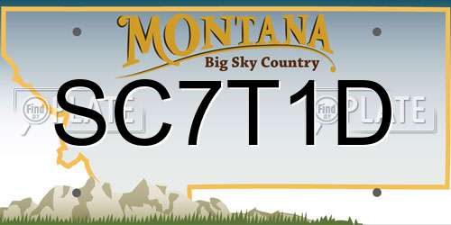 SC7T1D Montana License Plate