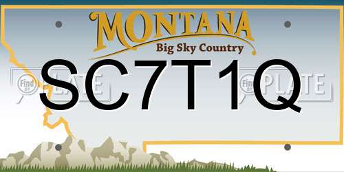SC7T1Q Montana License Plate