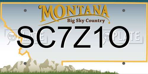 SC7Z1O Montana License Plate