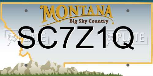 SC7Z1Q Montana License Plate