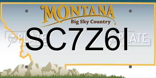 SC7Z6I Montana License Plate