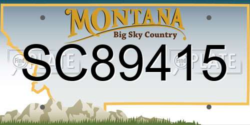 SC89415 Montana License Plate