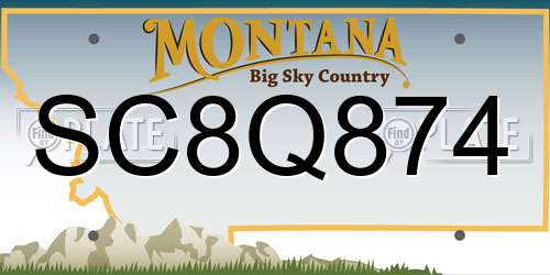 SC8Q874 Montana License Plate