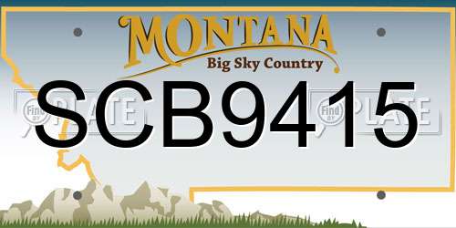 SCB9415 Montana License Plate