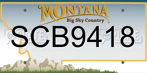 SCB9418 Montana License Plate