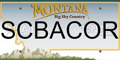 SCBACOR Montana License Plate