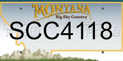 SCC4118 Montana License Plate