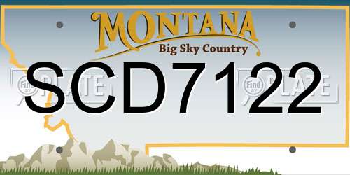 SCD7122 Montana License Plate