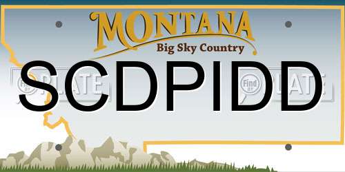 SCDPIDD Montana License Plate