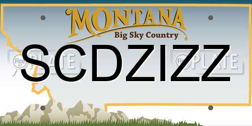 SCDZIZZ Montana License Plate
