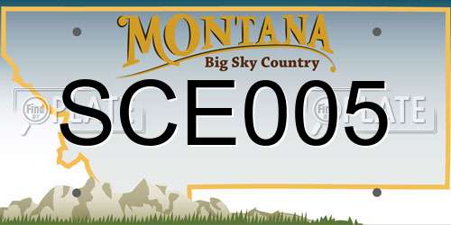 SCE005 Montana License Plate
