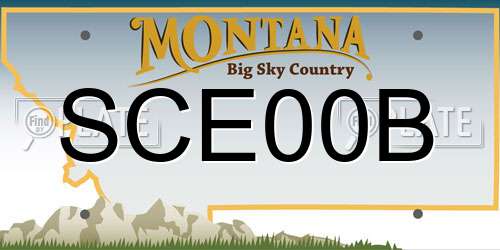 SCE00B Montana License Plate