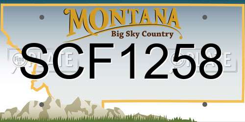 SCF1258 Montana License Plate