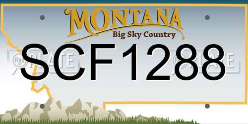 SCF1288 Montana License Plate