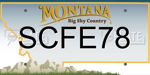 SCFE78 Montana License Plate