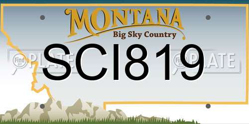 SCI819 Montana License Plate