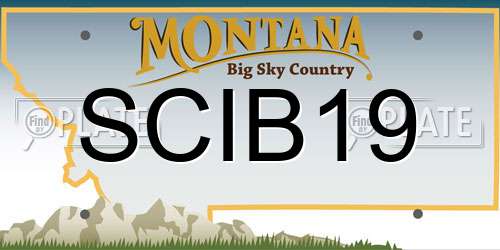 SCIB19 Montana License Plate